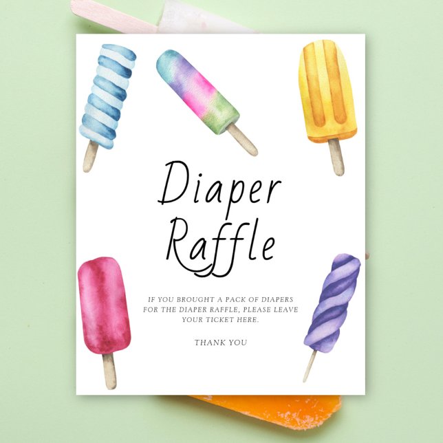 Baby-shower Popsicle - affiche de tirage au sort d (Créateur téléchargé)