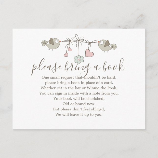 Baby shower pour bébés oiseaux Insère la carte de  (Devant)