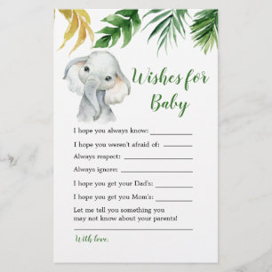 Baby shower pour éléphants tropicaux pour bébé