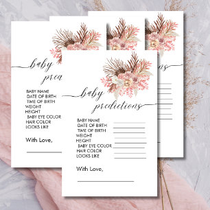 Baby shower Prédiction Boho Dusty Rose Floral