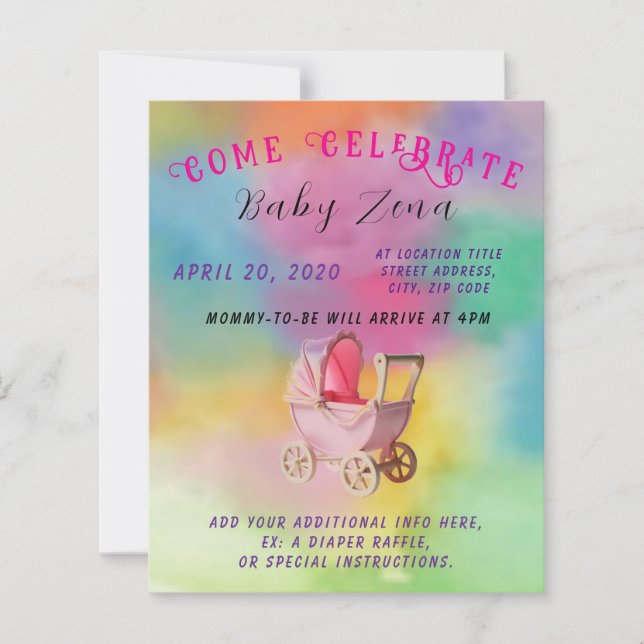 Baby shower princesse Tye-Dye (Devant)