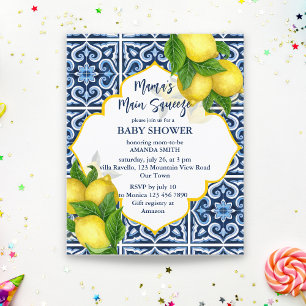 Baby shower principal de maman  citrons invitation
