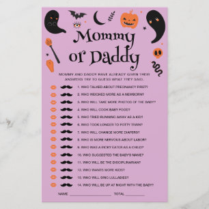 Baby shower Purple Halloween Devinez Qui Joue