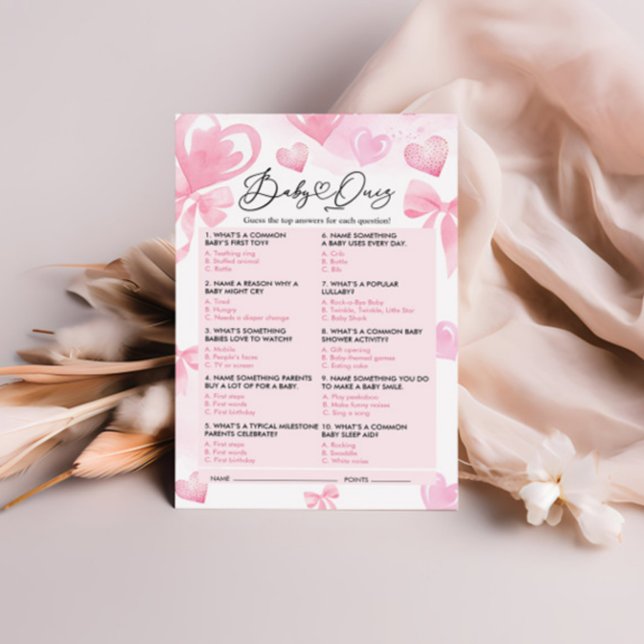 Baby shower Quiz Jeu Carte Valentines Jeu (Créateur téléchargé)