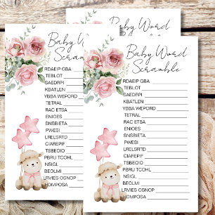 Baby shower Raccourci doux Petite Agneau Roses ros