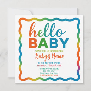 Baby shower Rainbow invitation invitation personna