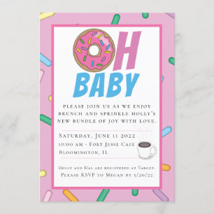 Baby shower Rainbow Sprinkles Brunch Invitation