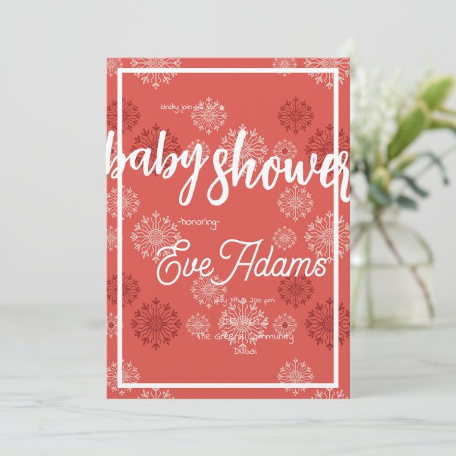 Baby shower Red Fireworks Invitation (Debout devant)