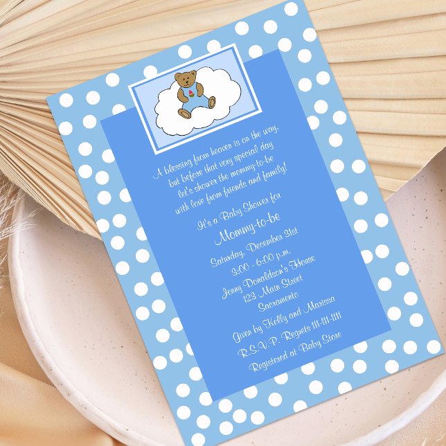 Baby shower religieux chrétien Invitation Bleu (Créateur téléchargé)