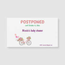 Baby shower reporté avec vélos floraux