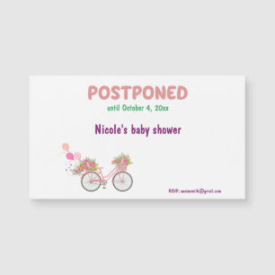 Baby shower reporté avec vélos floraux