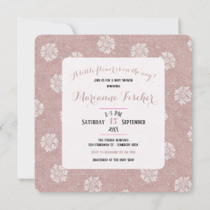 Baby shower rétro rose floral William Morris fille
