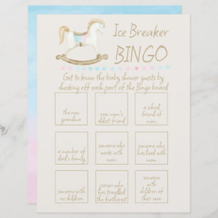 Baby shower rocheux bleu rose Bingo