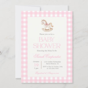 Baby shower Rocking Horse Invitation fille