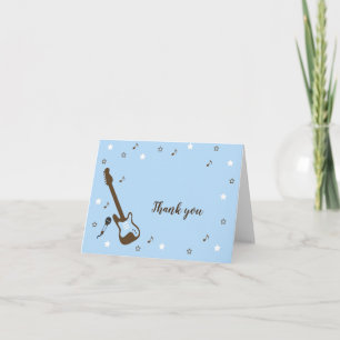 Baby shower Rockstar merci note, brun bleu