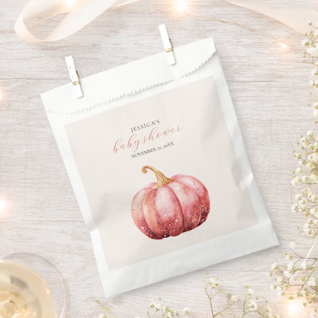 Baby shower rose Aquarelle Favoriser les sacs (Coupé)