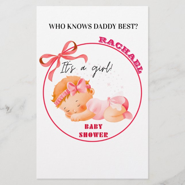 Baby shower rose, Baby Girl Shower Party (Devant)