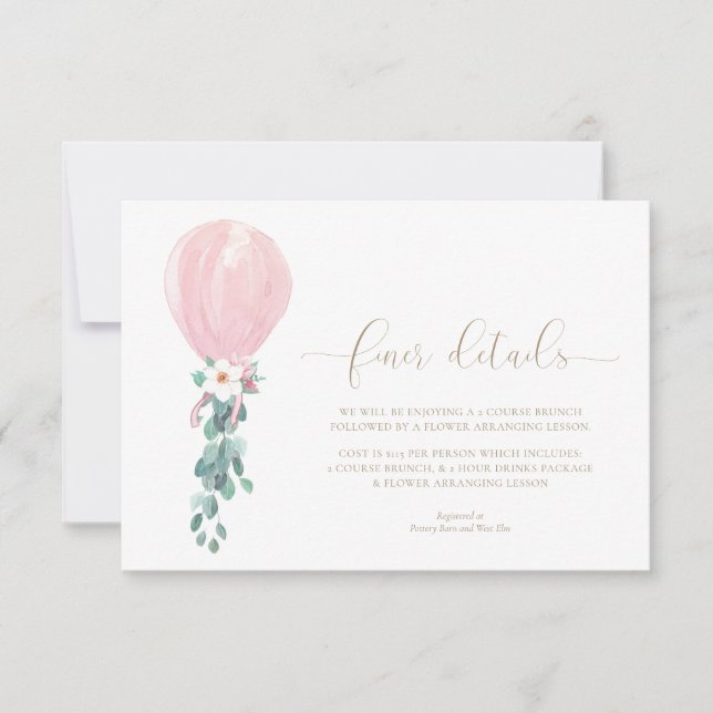Baby shower rose Balloon Finder Détails Cartes (Devant)