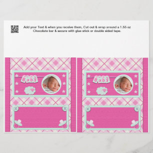 Baby shower rose Barre de sucrerie Favorisez la fê