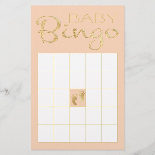Baby shower rose BINGO "Gold/Pink Classic" (Devant)
