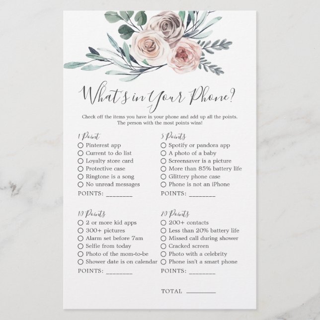 Baby shower Rose Boho Qu'est-ce que votre téléphon (Devant)