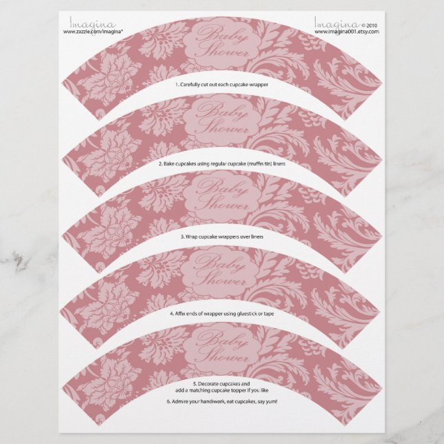 Baby shower rose Chintz do-it-yourself Cupcake Wra (Devant)