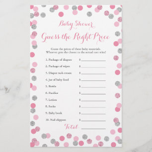 Baby shower rose et argent Prix du jeu droit