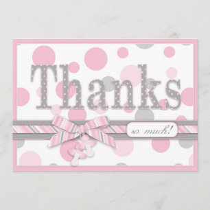 Baby shower rose et gris de Merci de pois