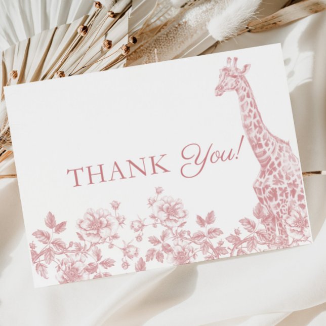 Baby shower rose fille Toile Safari Carte de remer (Créateur téléchargé)