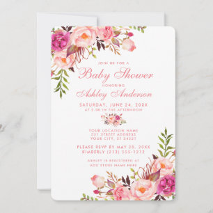 Baby shower rose floral Invitation R