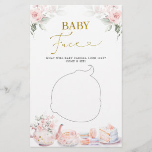 Baby shower rose Floral Tea Party Baby Face