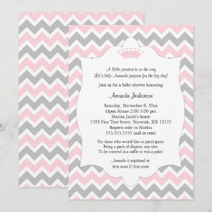 Baby shower rose  invitations / princesse fille