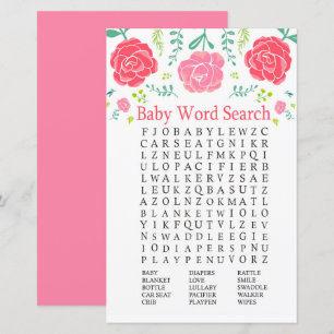 Baby shower rose Jeu de recherche de mots
