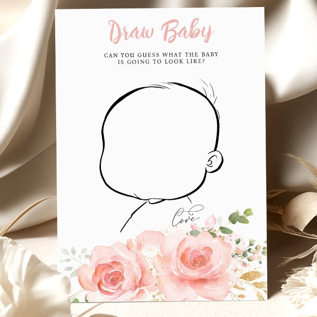 Baby shower rose Jeu Draw Baby Fun Reveal Party (Créateur téléchargé)
