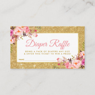Baby shower rose or Refroidisseur Carte de billet 