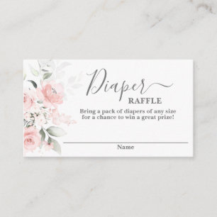 Baby shower rose pâle fille Diaper Carte Raffle