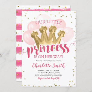 Baby shower Rose Princess Invitation Anniversaire