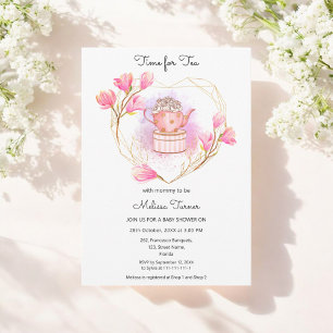 Baby shower rose Tea Party Floral Invitation