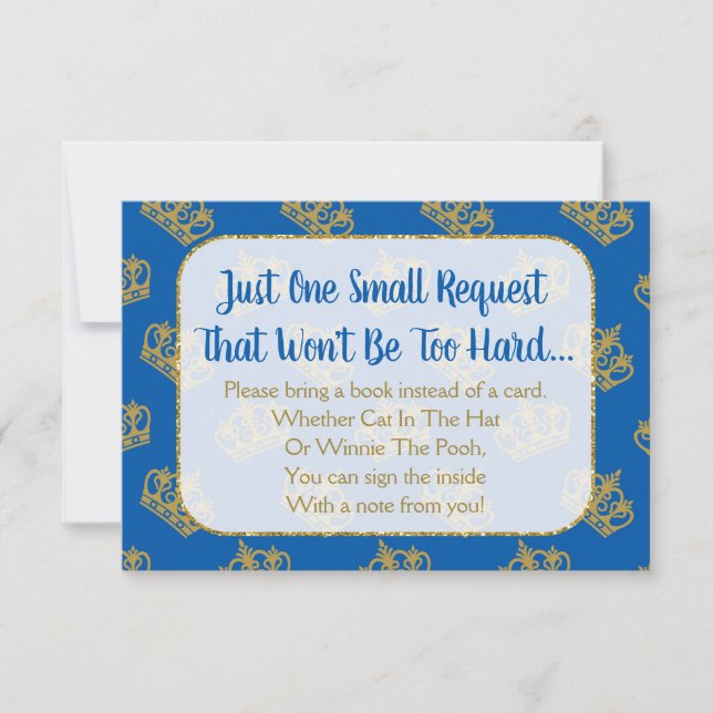 Baby shower Royal Prince Apportez Une Carte De Liv (Devant)