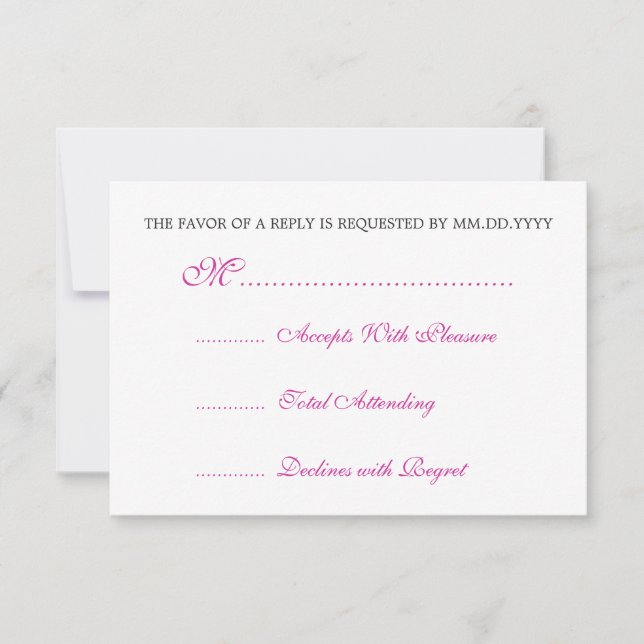 Baby shower RSVP Vintage ruban rose (Devant)