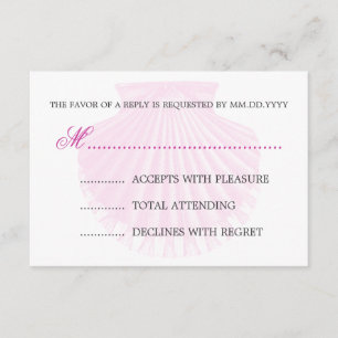 Baby shower RSVP Vintage Scallop Shell rose