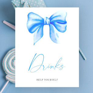 Baby shower ruban bleu - Boissons Affiche