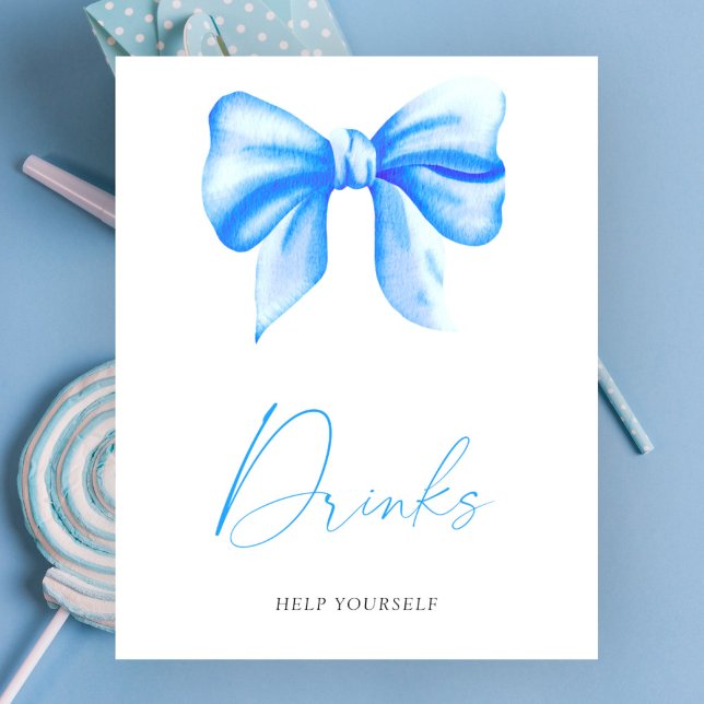 Baby shower ruban bleu - Boissons Affiche (Créateur téléchargé)