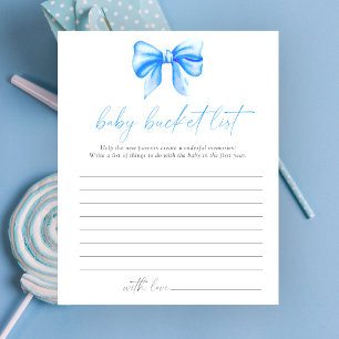Baby shower ruban bleu - Jeu de la liste de rêves