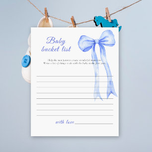 Baby shower ruban bleu - Jeu de liste de choses à