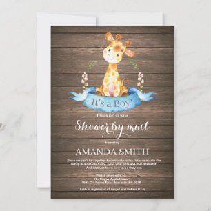 Baby shower Rustic Boy Giraffe par mail Invitation