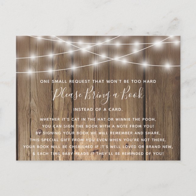 Baby shower Rustic Wood BabyQ Apportez une carte d (Devant)