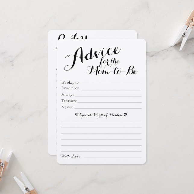 Baby shower rustique Conseils et prédictions carte (Devant/Arrière en situation)