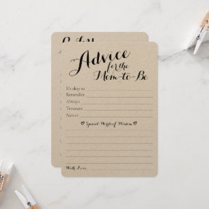 Baby shower rustique Conseils et prédictions carte