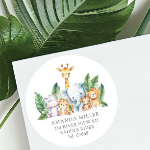 Baby shower Safari Adventure Étiquette de adresse